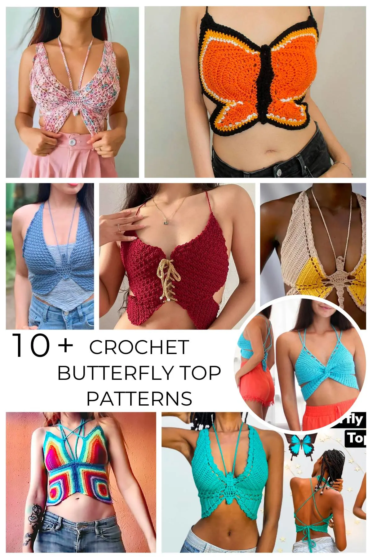 this is a curated post of crochet butterfly top round up, total 14 from both free and paid crochet patterns.