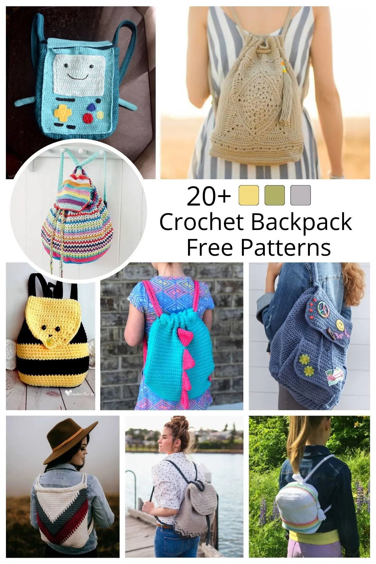 Crochet backpacks are definitely one of the most practical things to crochet. This roundup includes more than 20 crochet backpack free patterns for you to check out.