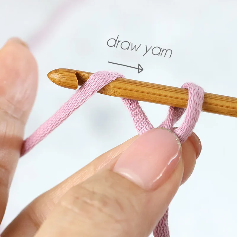 place the working yarn on the hook