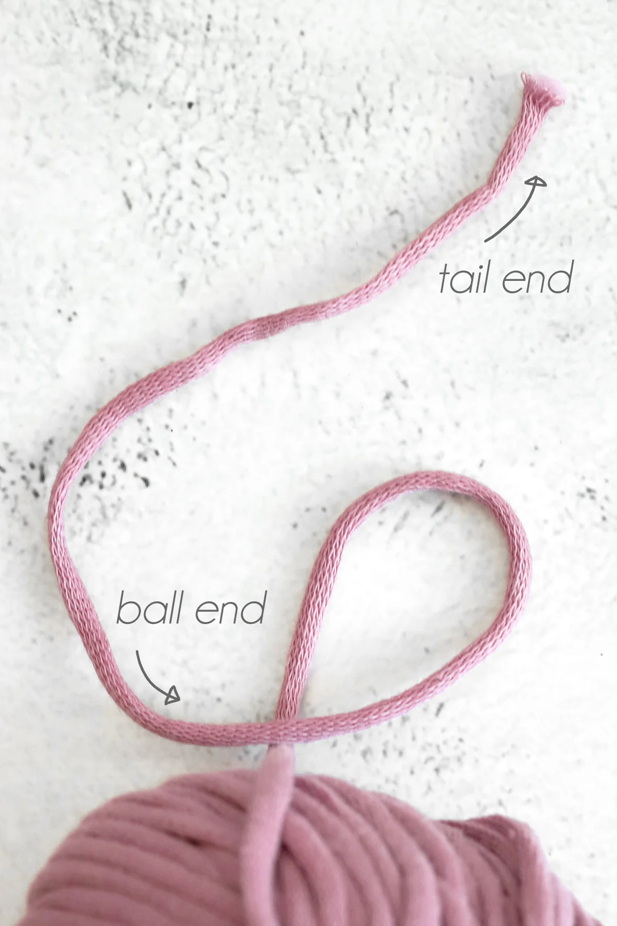 yarn ball end yarn tail end