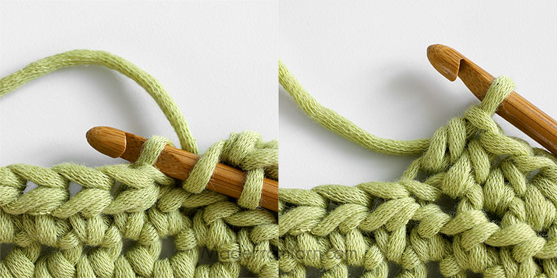 how to crochet hdc blo - back loop only