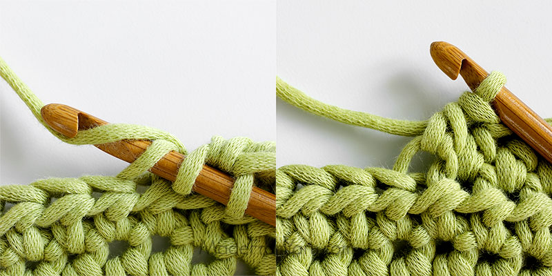 how to crochet hdc flo - front loop only