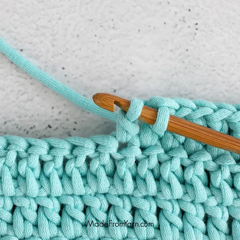 how to crochet dc stitch step 6