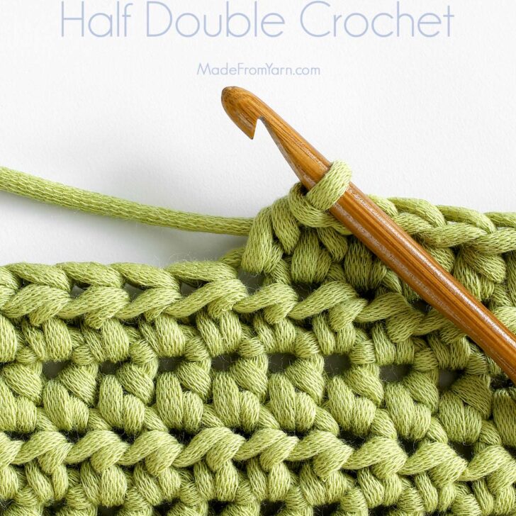 how to crochet a half double crochet stitch (hdc), beginner's guide with easy step by step instruction and photos