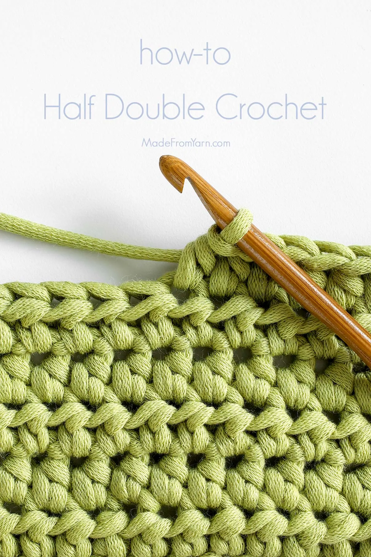 how to crochet a half double crochet stitch (hdc), beginner's guide with easy step by step instruction and photos