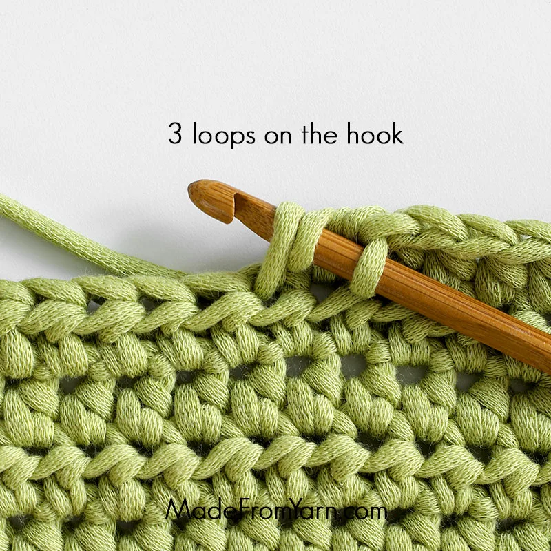 how to crochet hdc, step 4