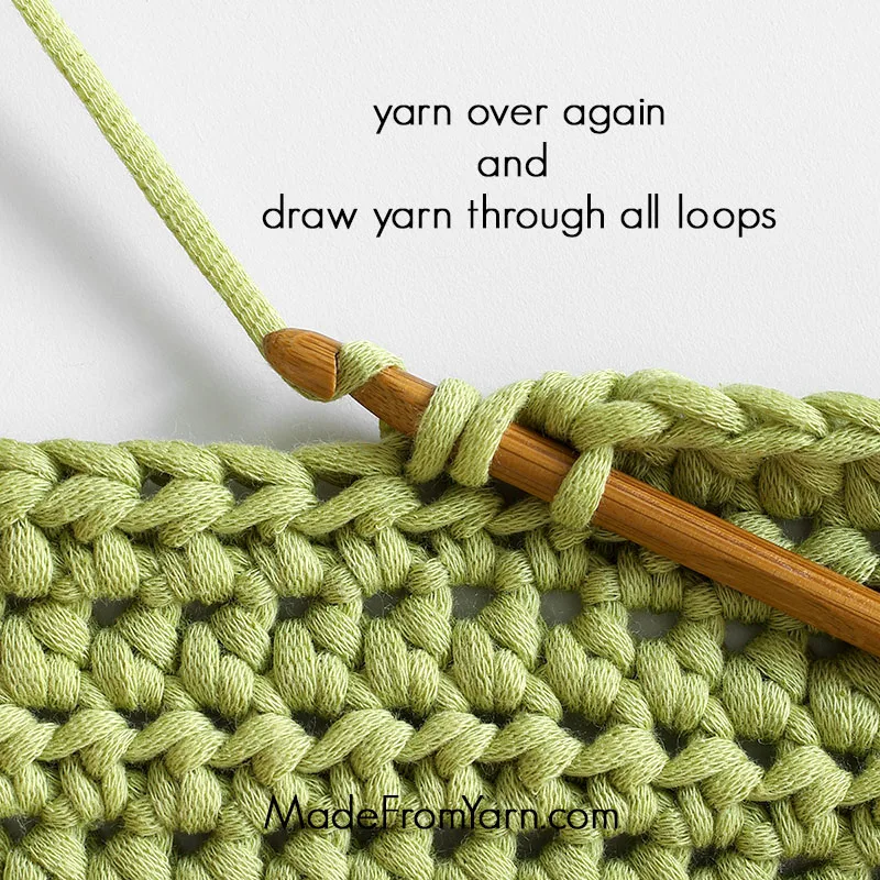 how to crochet hdc, step 5