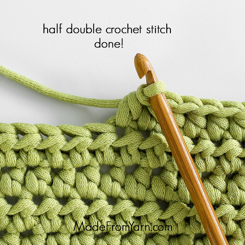 how to crochet hdc, step 6