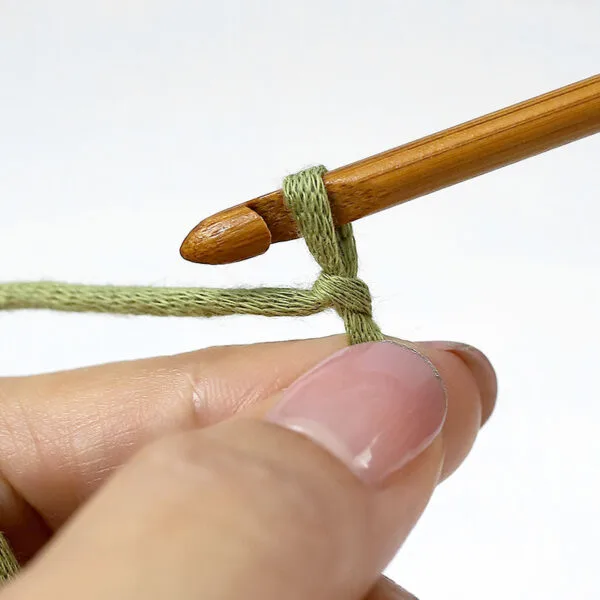 make slip knot and old crochet hook and yarn before crocheting