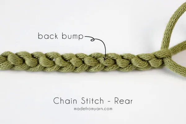 back bump of a chain stitch