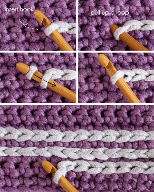 how to surface crochet with slip stitch