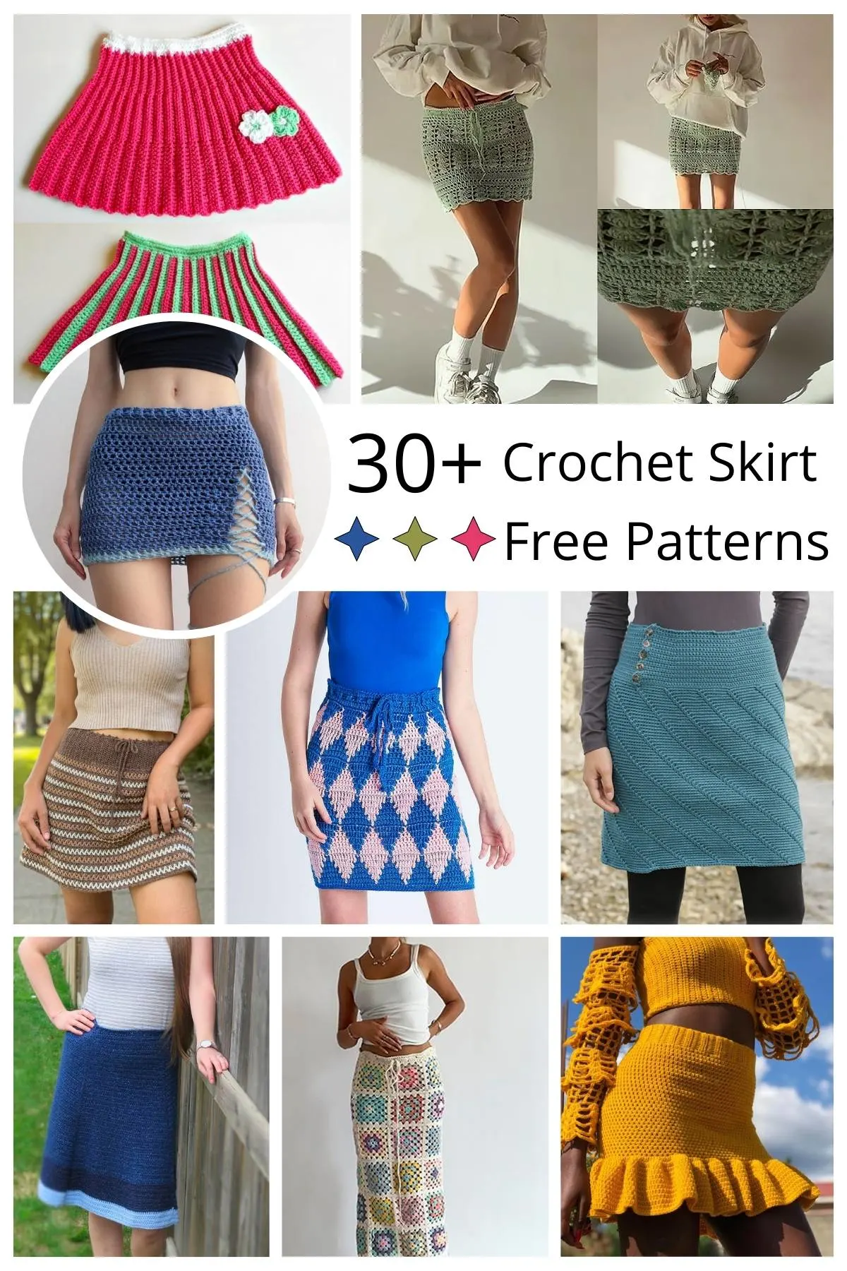 Get free crochet skirt patterns and beautiful designs to make crochet maxi skirt, crochet cover-up skirt, crochet mini skirt, and crochet skirt set.