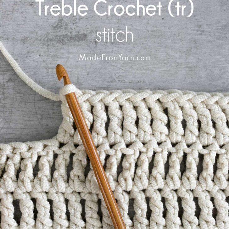 Learn how to make Treble crochet stitch (tr), the tallest of 6 basic stitches. Learn all about tr stitch and the techiques with step-by-step tutorials.