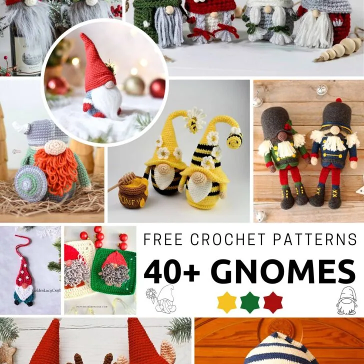 From gnome ornaments to dolls and bottle toppers, here's a comprehensive list of free crochet gnome patterns with tutorials for a cuteness overload in your living space.