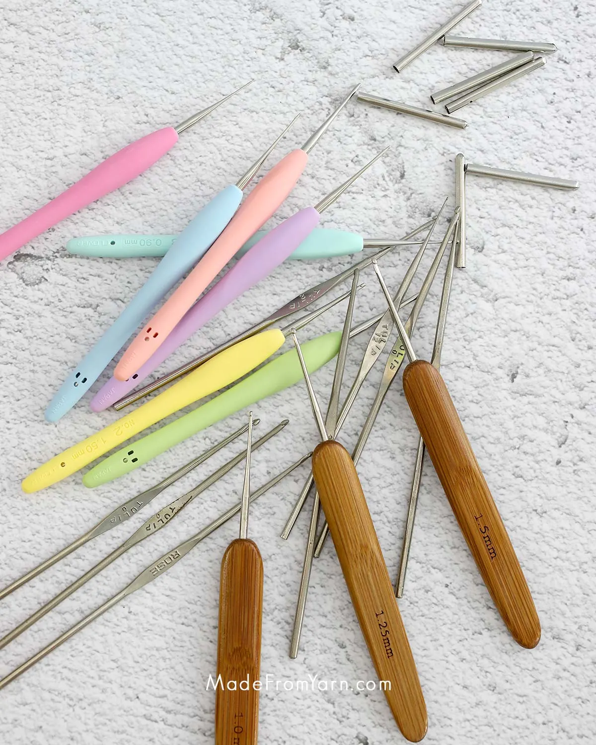 Small steel crochet hooks are specialized tools used primarily for intricate and delicate crochet projects such as fine thread work, lace, and doilies.