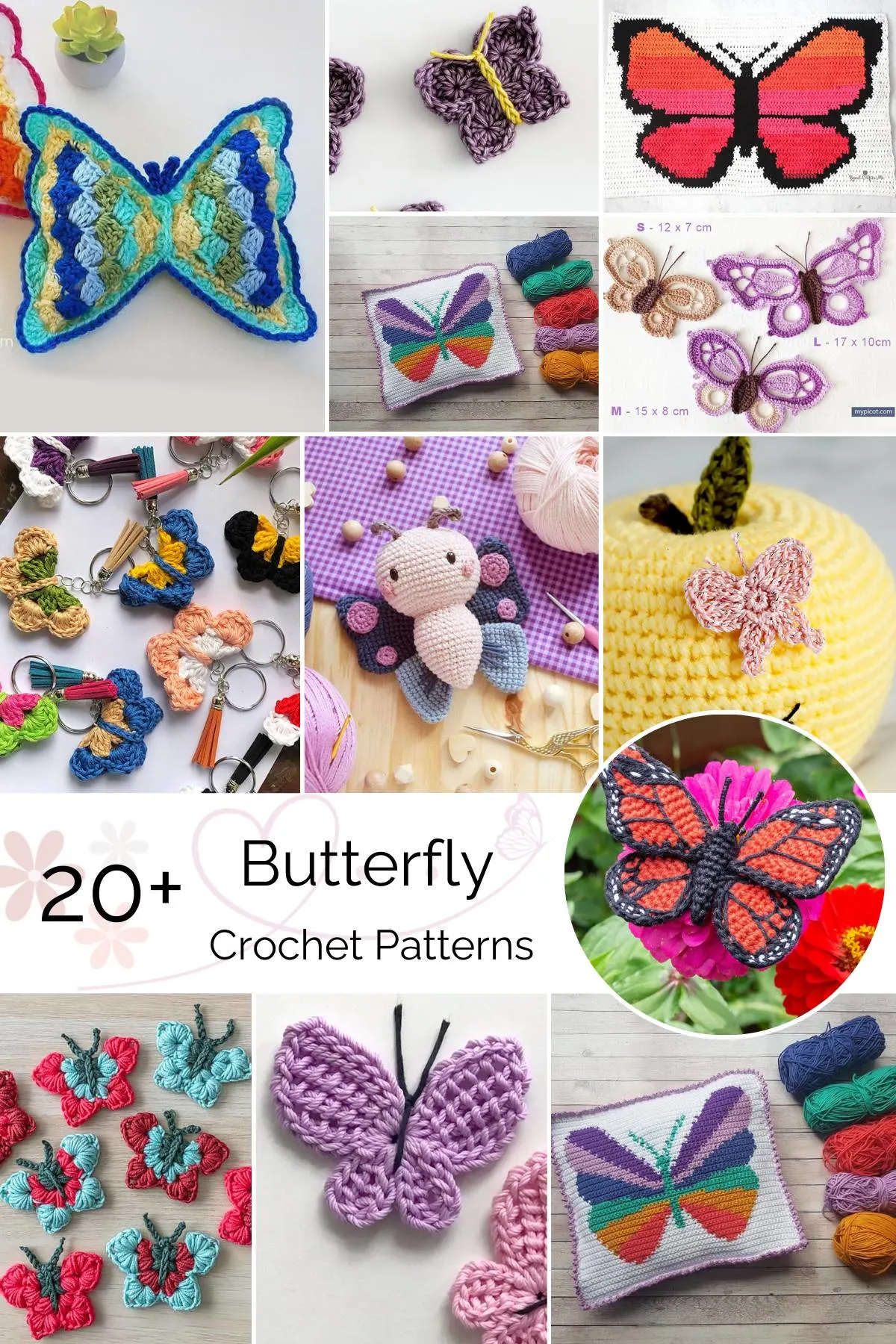 From tiny crochet butterfly appliques to beautiful amigurumi butterfly patterns, feel inspired to crochet your very own beautiful crochet butterfly.