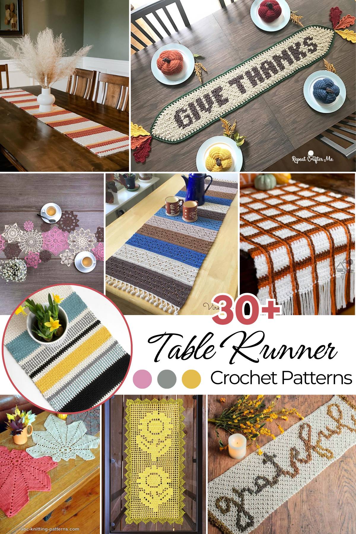 The best compilation of free crochet table runner patterns. There is a pattern for everyone, ranging from modern, contemporary flair to rustic, laid-back vibe.