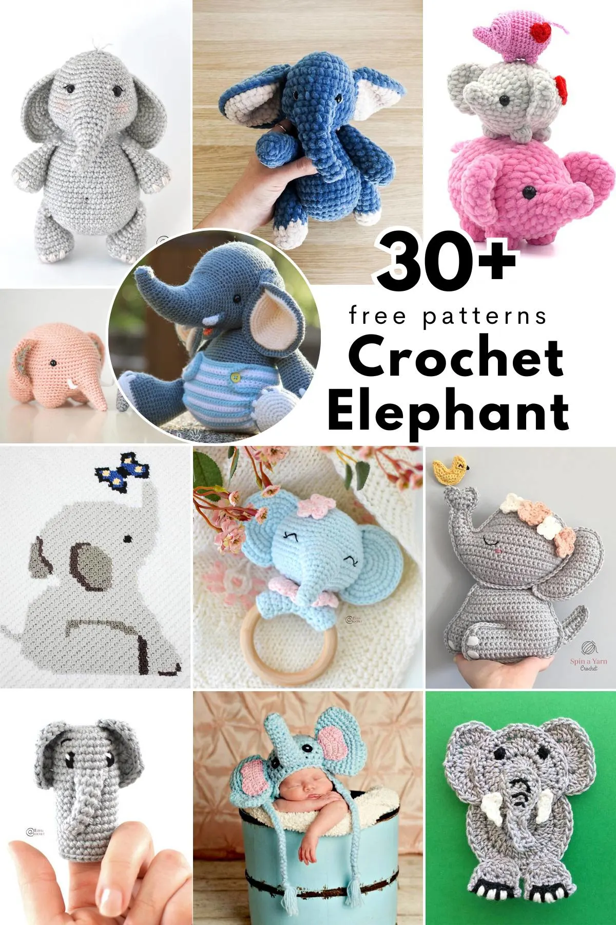 Check out these best 34 free crochet elephant patterns and make elephant plushie, appliqués, blankets, baskets and more. Perfect for gifts and home decor!