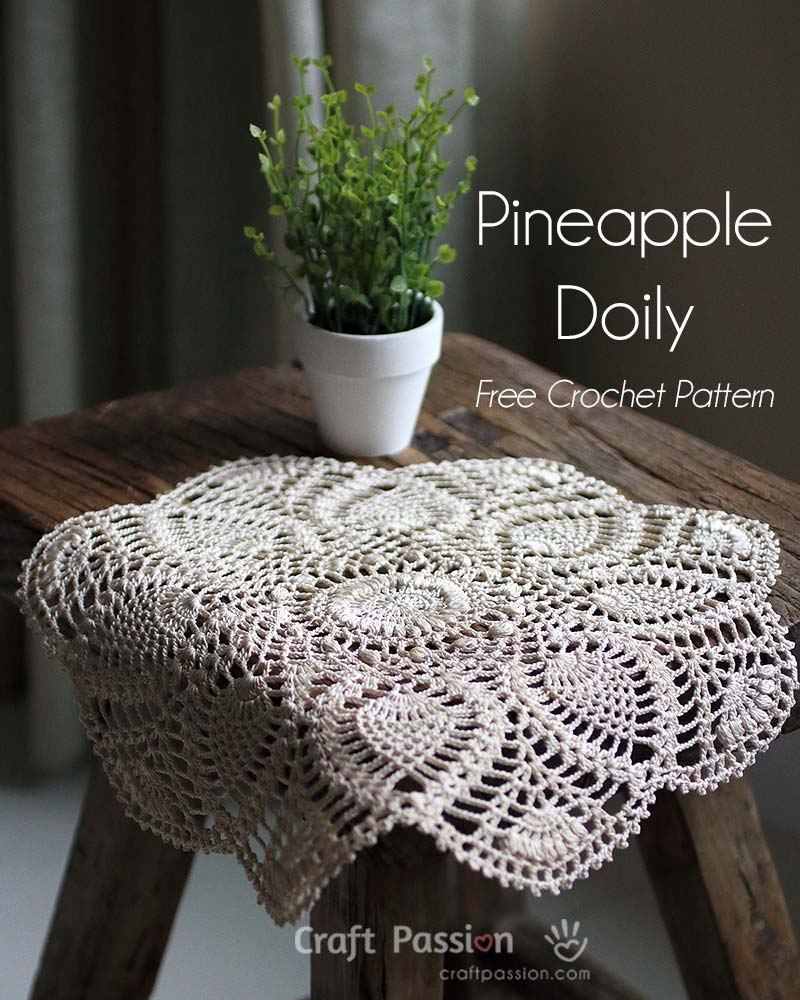 Customize your pineapple doily by placing the puff stitches at different rounds of the project, or add colorwork for a unique design. 