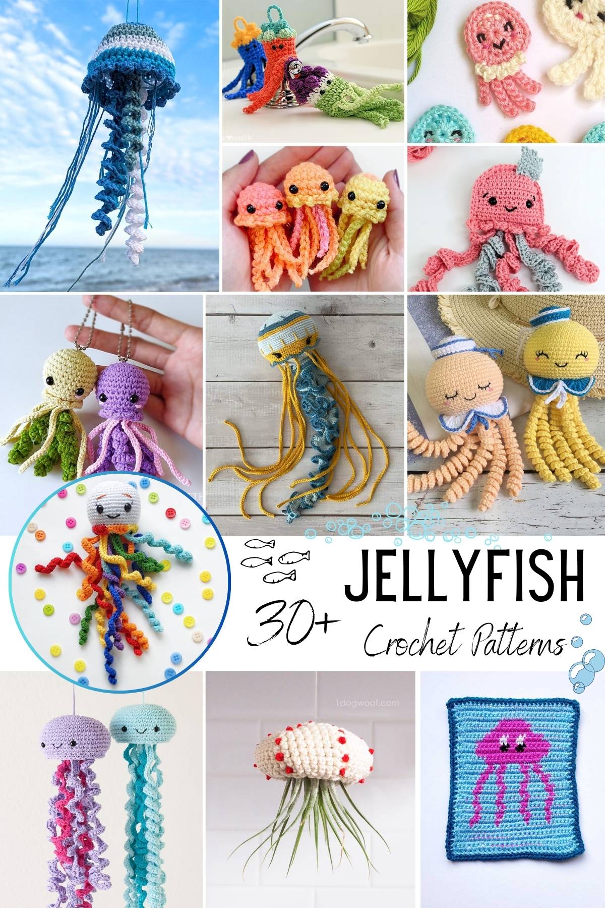 Explore the magical world of crochet jellyfish with these free crochet jellyfish patterns, you'll love making them! Covering toys, accessories to home decors.