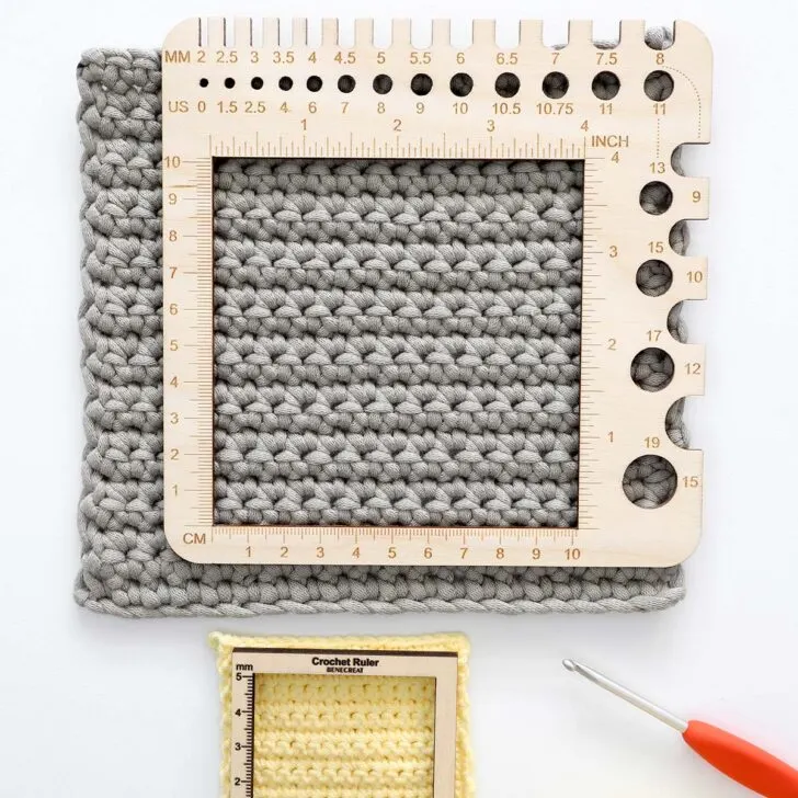 Join us as we explain the details of crochet gauge, with tips, techniques, and methods to measure your gauge swatch and perfect your project.