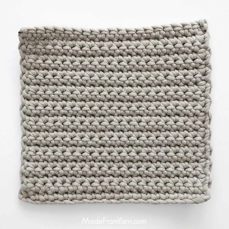 blocked crochet swatch to check the stitch size of your project.