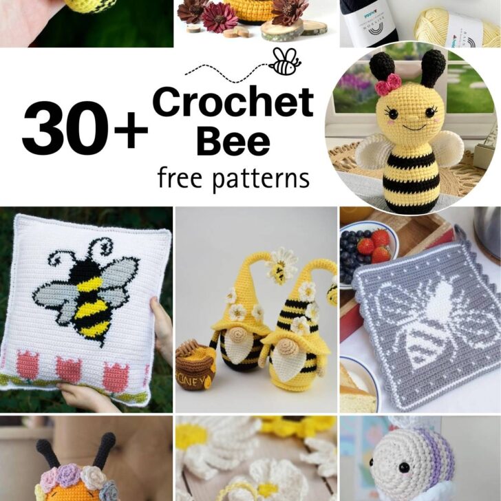 Get ready for some crochet bee fun today. Choose from these free bee crochet patterns to make personal items, toys, home decor, and amigurumi.