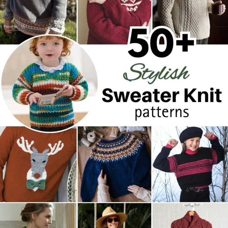 Try our large compilation of sweater knitting patterns for all seasons. Styles ranging from classics to intricate designs for women, men, and children.