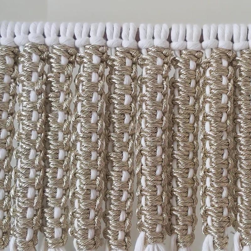 Though it may look a little jarring and daunting, this knot is very similar to the construction of the Vertical Lark's Head Knot. It is easy and made to create an alternating texture for your projects, and you can also add new cords to your existing ones. 