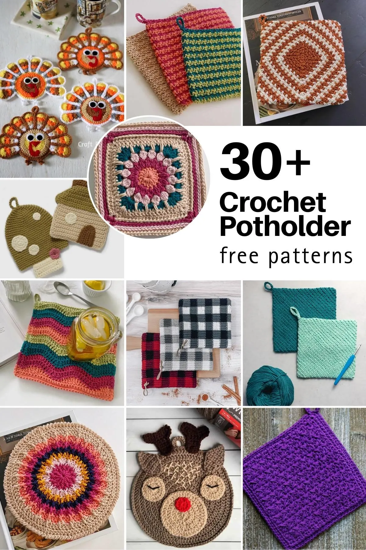 Pick your favorite from these free crochet potholder patterns. Ranging from simple square designs for beginners, to more complex projects for pros.
