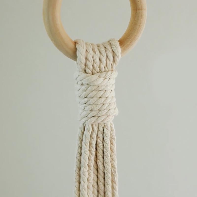 Finally, here's another way you can finish your macrame creations securely. The Gathering Knot, otherwise known as the Wrapping Knot, is used to secure a group of cords together into place. Though this is used as a finishing knot, you can totally use it as a beginning knot, too! 