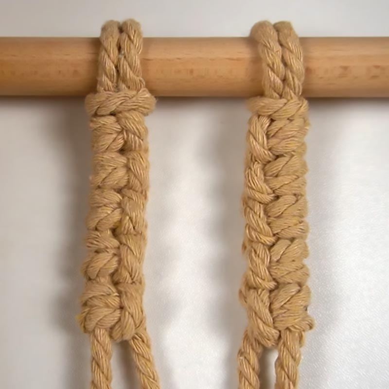 For the Vertical Lark's Head Knot, it is used to connect new cords to existing cords. The structure is very similar to the regular Lark's Head. The only difference is that it is done sideways. 

