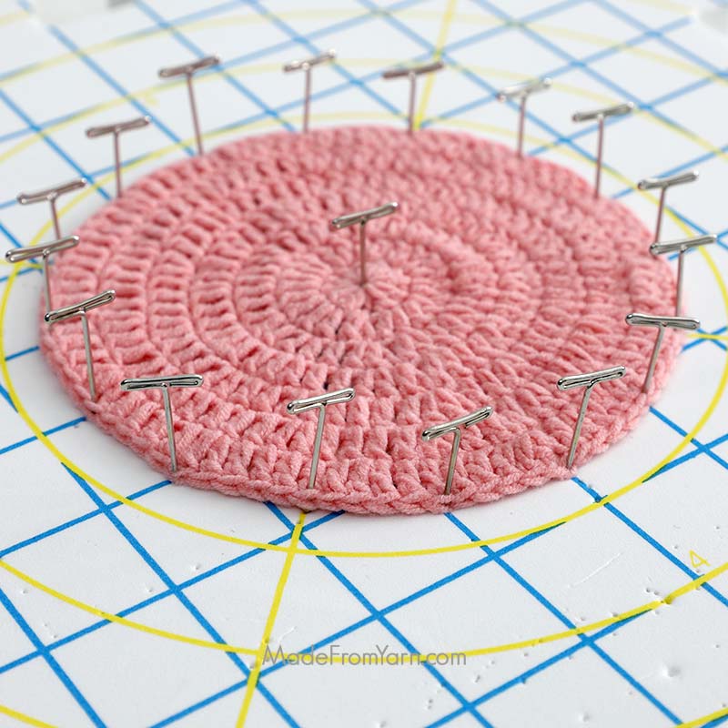 use just water, blocking mat and pins to shape your crochet work for a professional finishing.