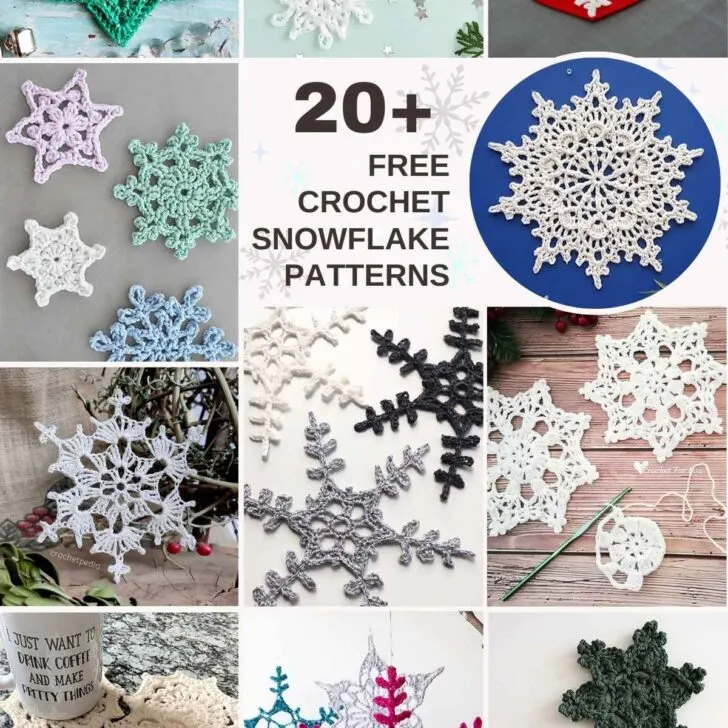 Here’s a roundup of free, super simple crochet snowflake patterns you can whip up from the cozy comfort of home this winter!