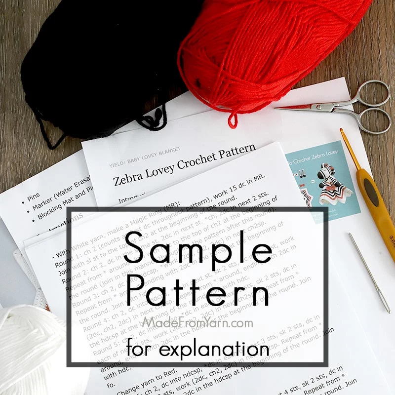 sample pattern to explain on how to read a crochet pattern
