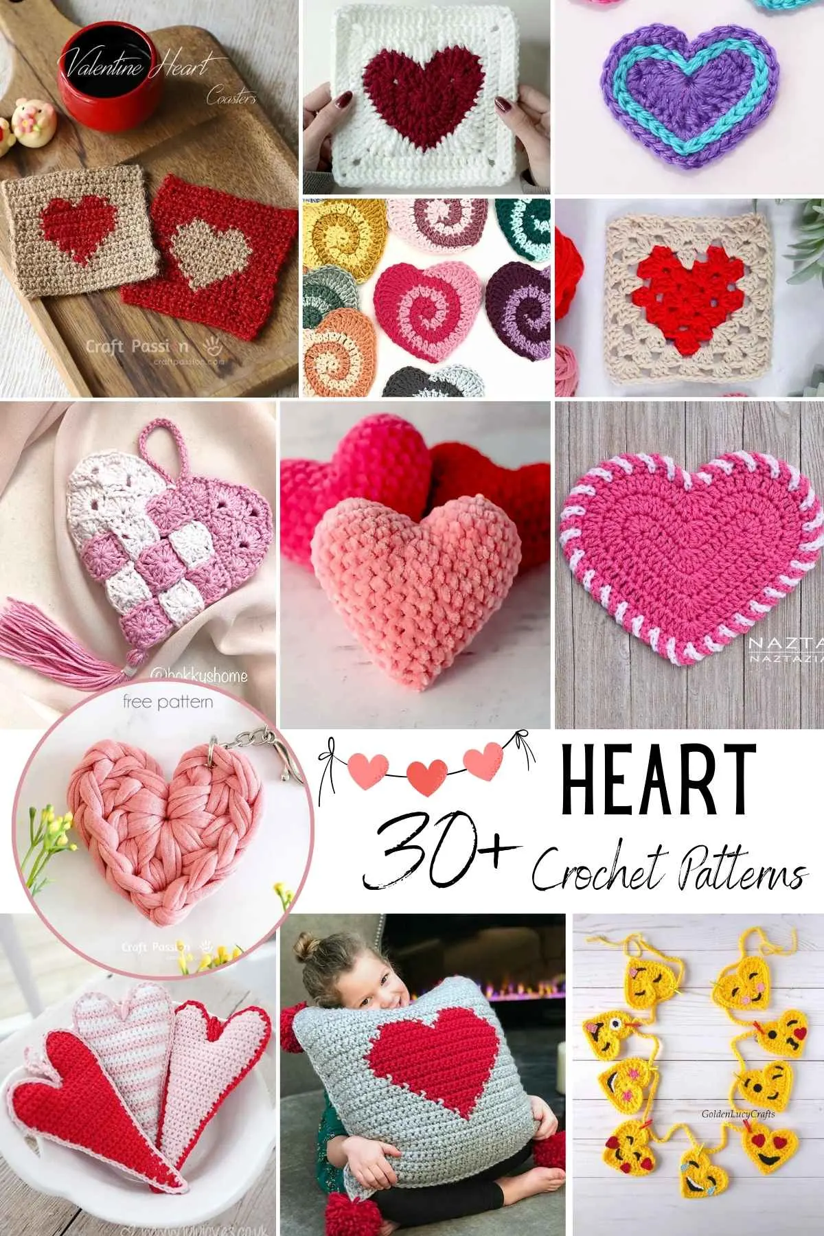 With Valentine’s Day coming up, I’ve gathered a list of free crochet heart patterns—some easy, some fancy, but all fun for beginners & experts alike!